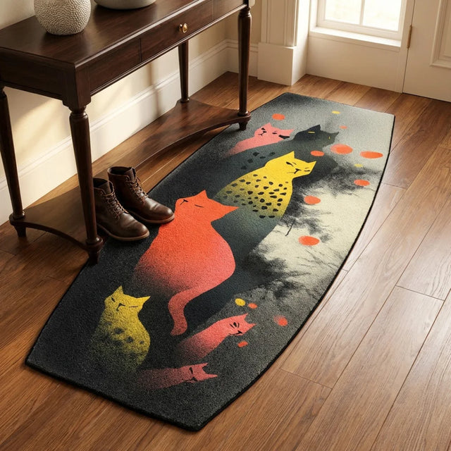 Shadow Play – Cat Runner Rug | 2 × 5.5 ft | Hallway and Entryway