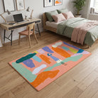 Stamp inspired rug bedroom