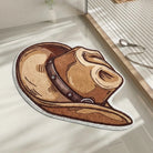 Irregular western cowboy style rug bathroom