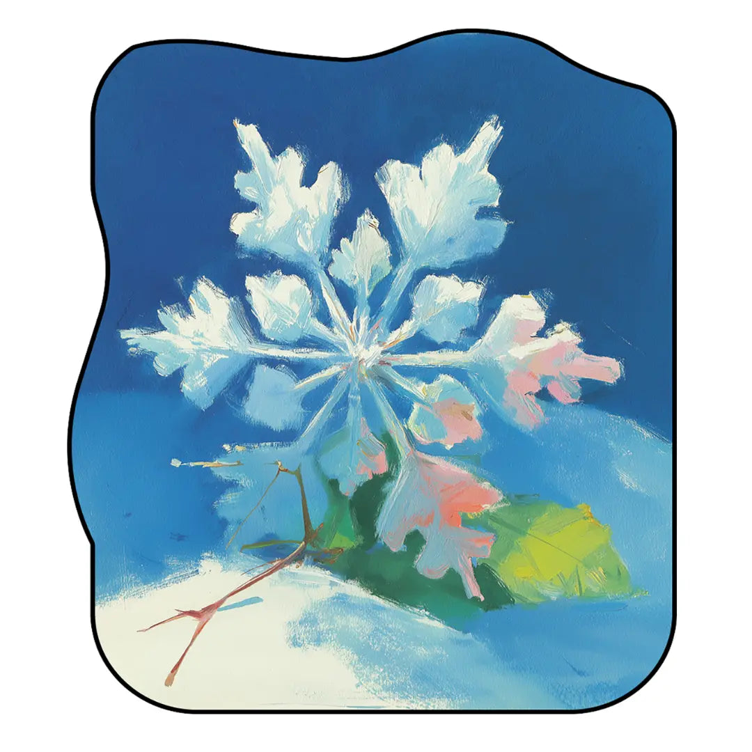 Irregular blue snowflake-inspired rug living room