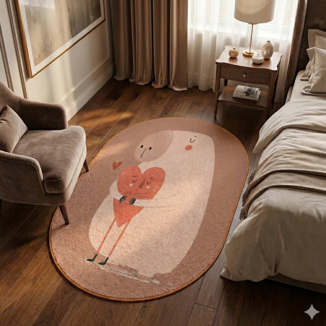 Irregular capybara rug bedroom