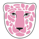Irregular pink leopard rug entryway