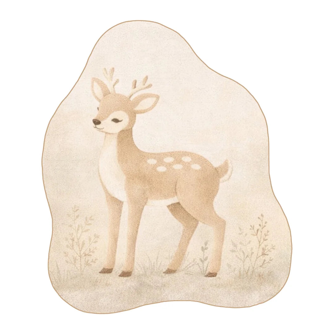 Irregular deer rug kidsroom