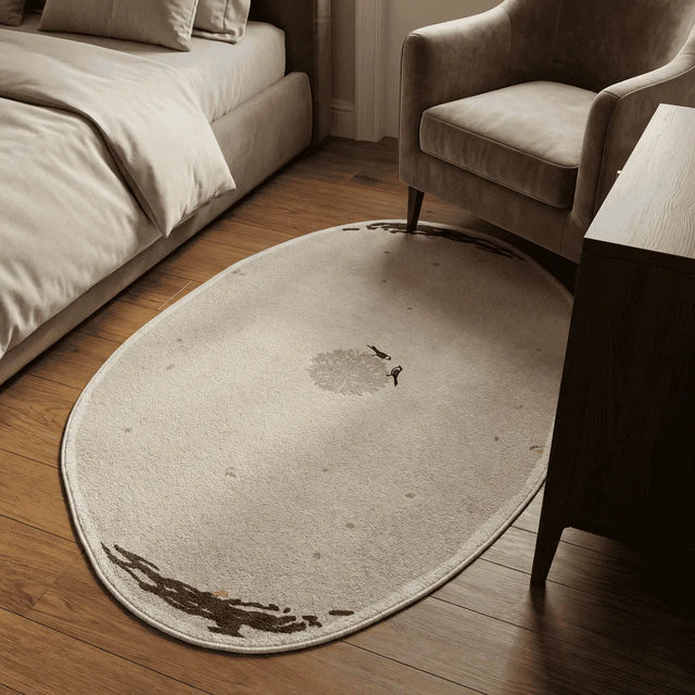 Solace - Minimalist Beige Rug | 2.5 x 4 ft | Bedroom