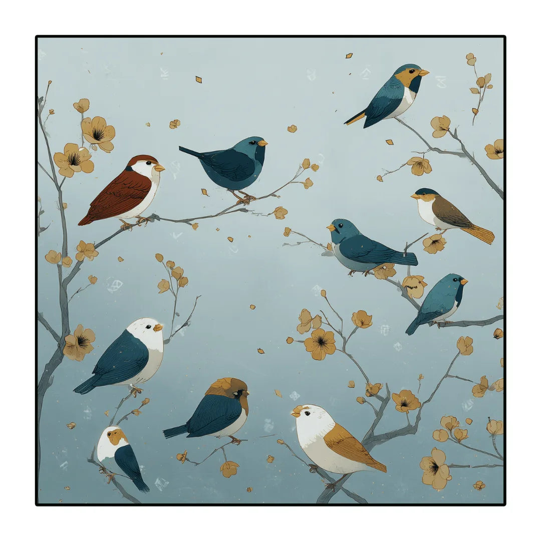 Bird inspired rug patio balcony
