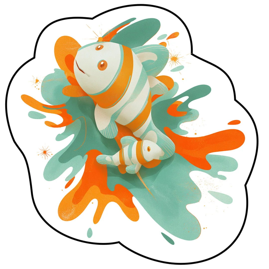 Irregular clown fish rug living room