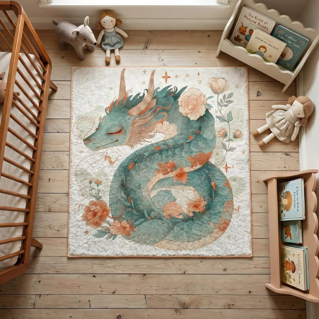 Floral style rug kidsroom