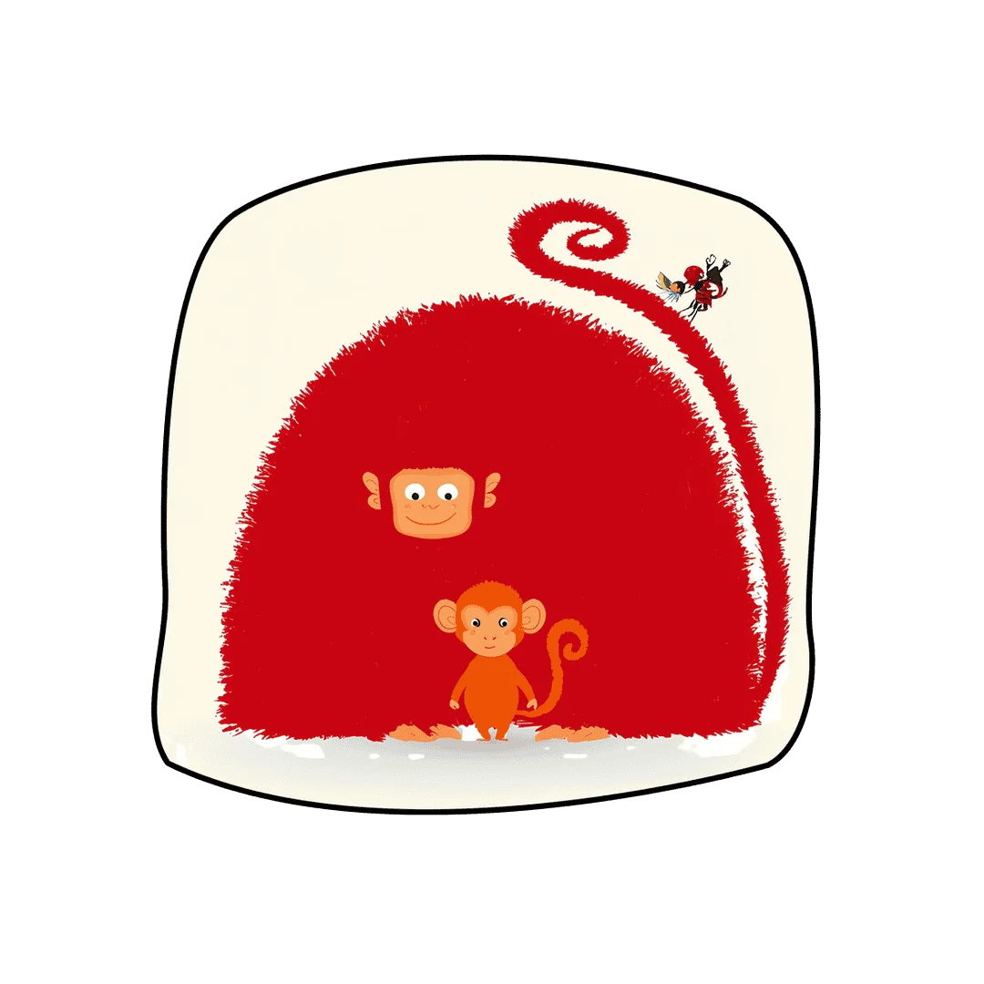 Irregular punch the lonely monkey inspired rug kidsroom