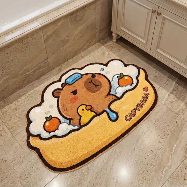 Steam and Citrus – Irregular Capybara Rug | 4 x 2.5 ft | Bathroom