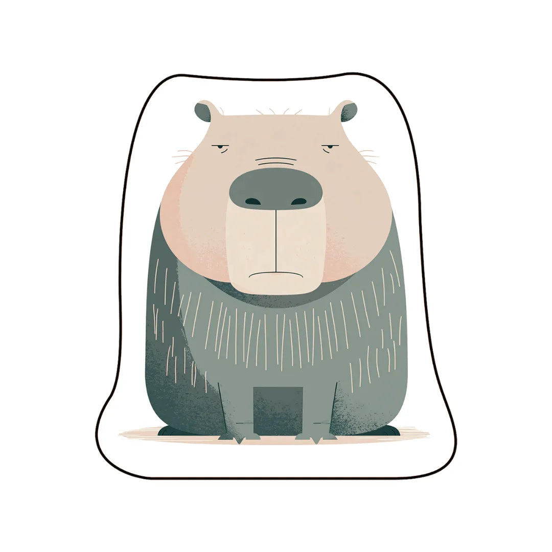 Irregular capybara rug living room