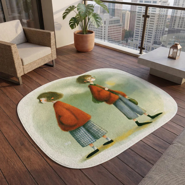 Study in Light – Irregular Rug | 6 x 5 ft | Patio & Balcony