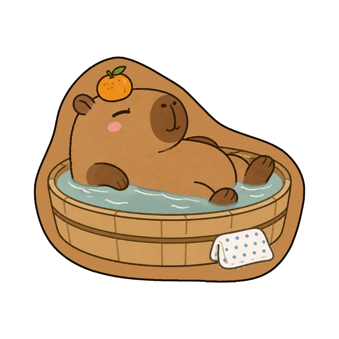Capybara style rug bathroom