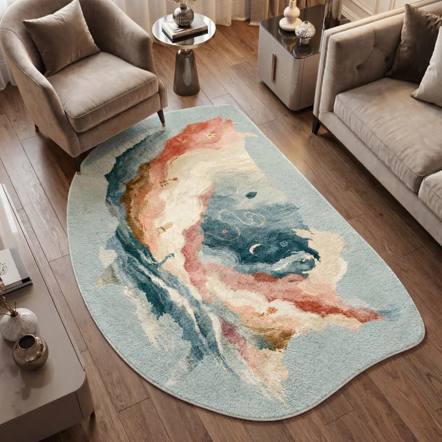 The Chair Waited – Irregular USA Map Rug | 6 x 9 ft | Patio & Balcony