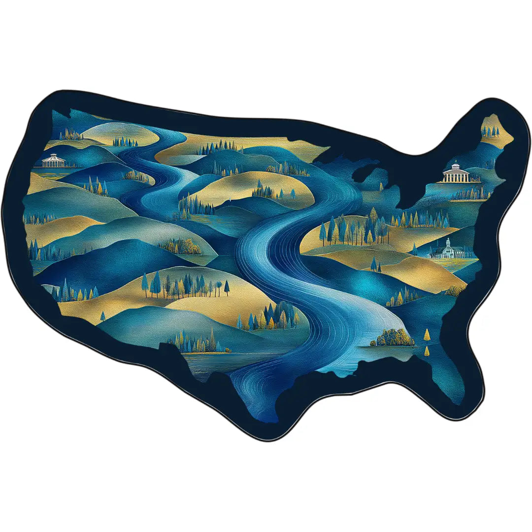 Irregular usa map rug patio balcony