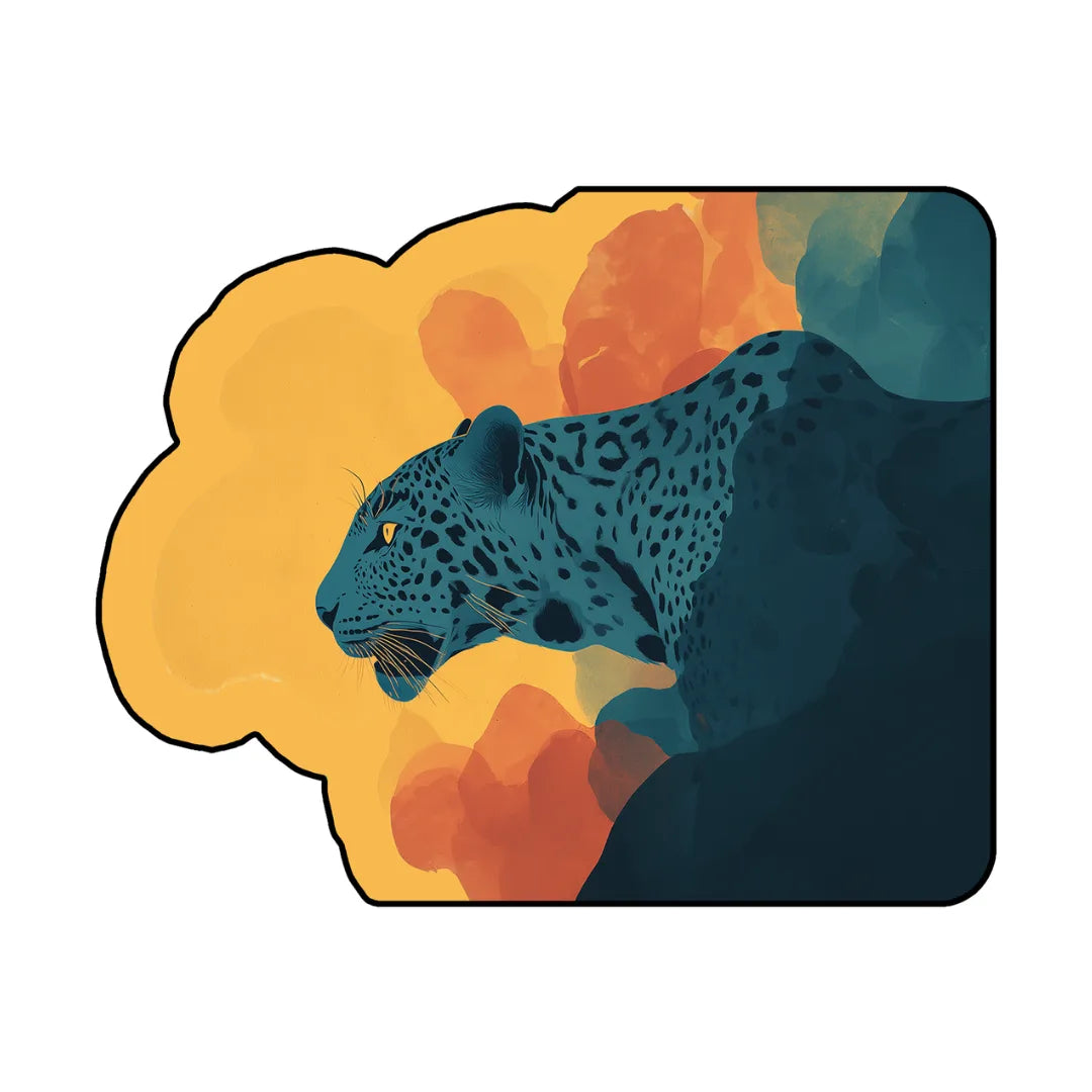 Irregular leopard style rug bedroom