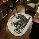 American football logo rug sports bar
