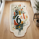 Johns inspired abstract rug living room