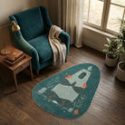 Irregular capybara rug reading nook