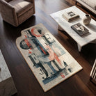 Johns inspired abstract rug living room