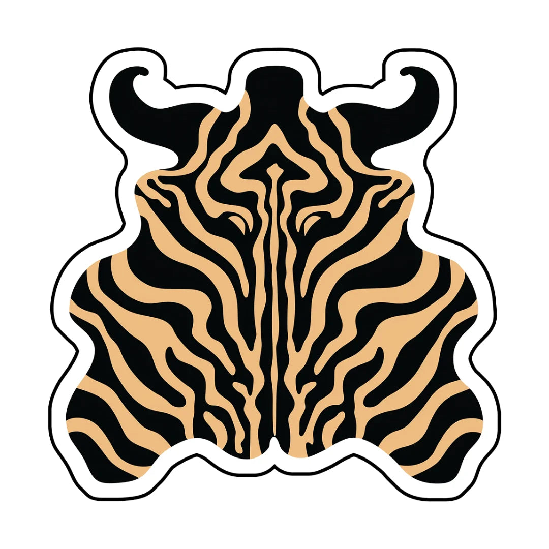 Irregular zebra rug living room