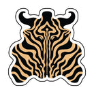 Irregular zebra rug living room