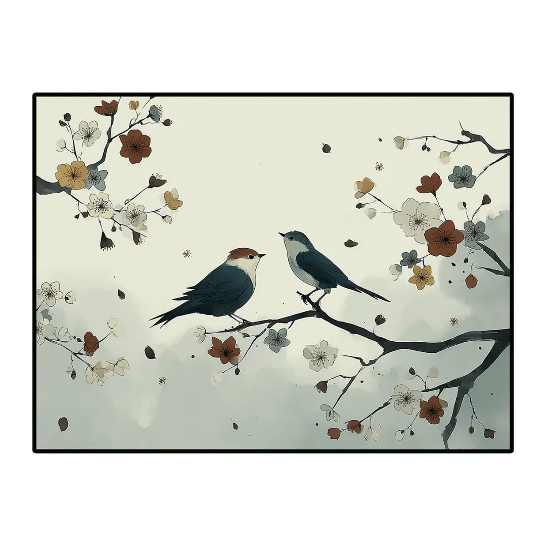 Bird inspired rug reading nook