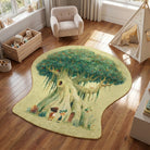 Irregular tree style rug kidsroom playroom