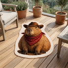 Irregular capybara rug patio balcony