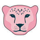 Irregular pink panther face rug entryway