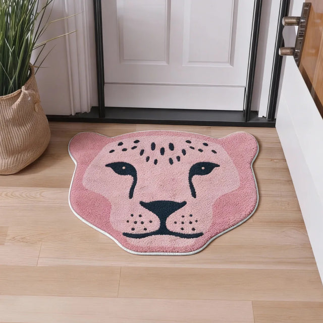 Velvet Watcher –  Irregular Pink Rug | 3.5 × 3 ft | Entryway