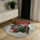 Irregular dog rug living room