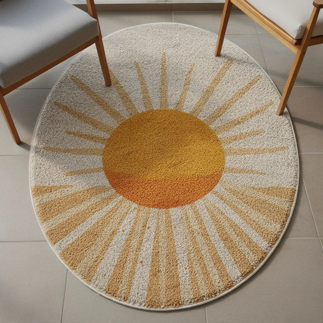 Westward Sun - Irregular Western Style Rug | 2 x 3 ft | Patio & Balcony