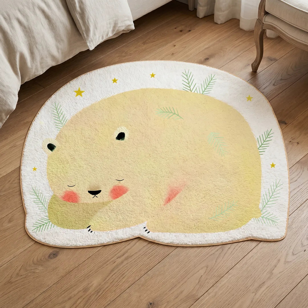 Irregular bear style rug bedroom