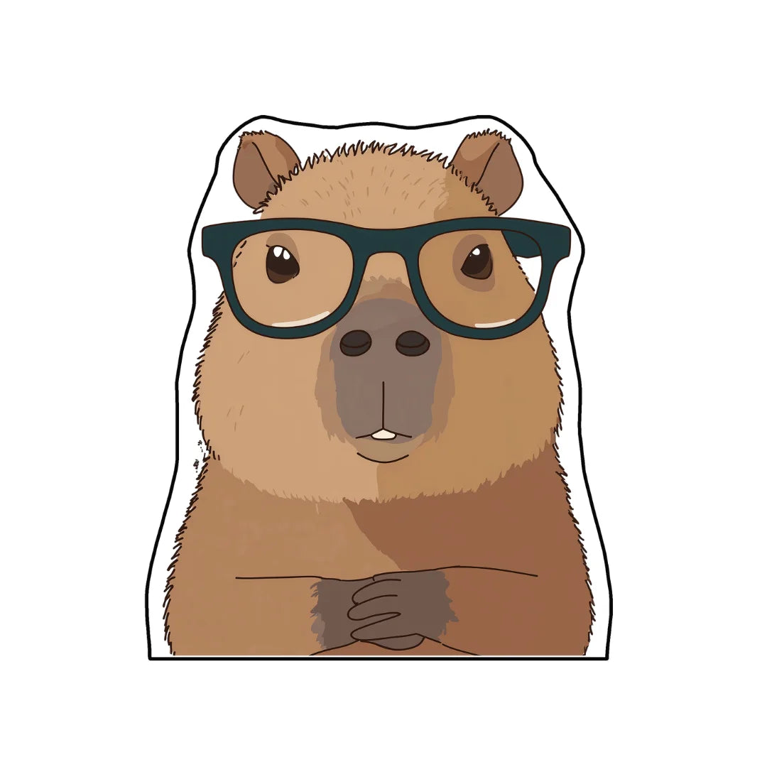 Irregular capybara rug library