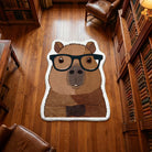 Irregular capybara rug library