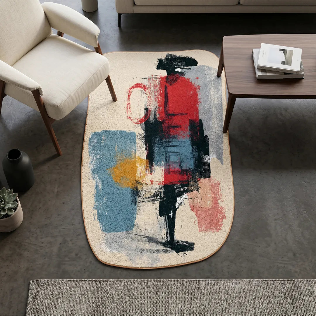 Rothko inspired abstract color rug living room