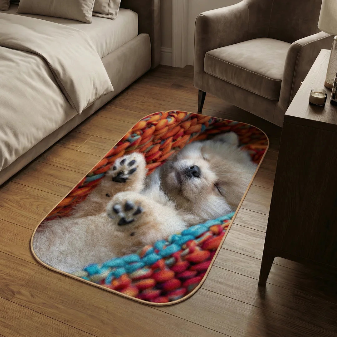 Sleepy puppy rug bedroom