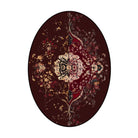 Red persian style rug living room
