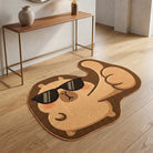 Irregular capybara rug entryway