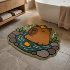 Irregular capybara rug bathroom