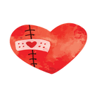 Illustrated stitched heart artwork with visible seams, symbolizing healing, resilience, and love.